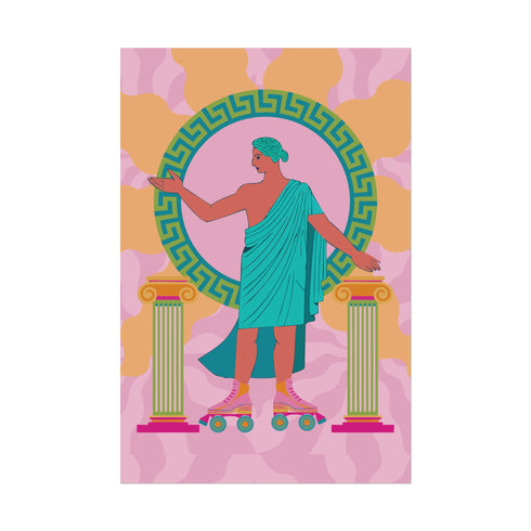 Greek Statue on Roller Skates Art Print